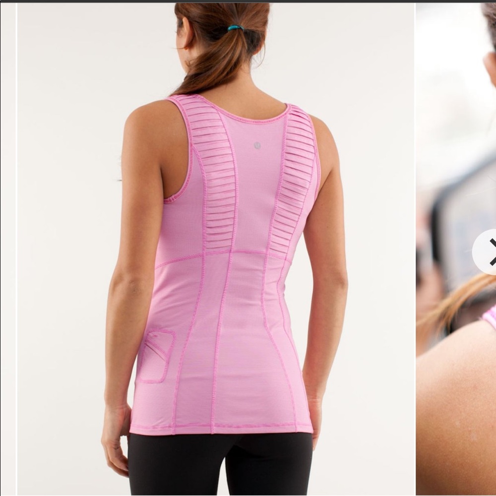 Lululemon Pink Run Stay on Course Tank Size 8 EUC